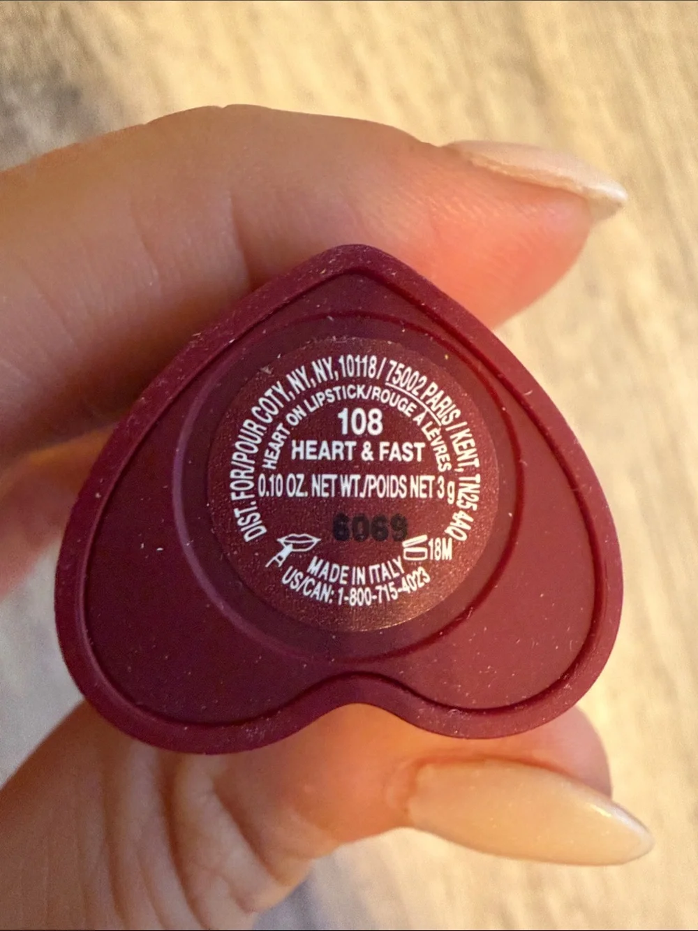 Marc Jacobs Heart On Lipstick in 108 Heart & Fast - buildable balm $34 retail